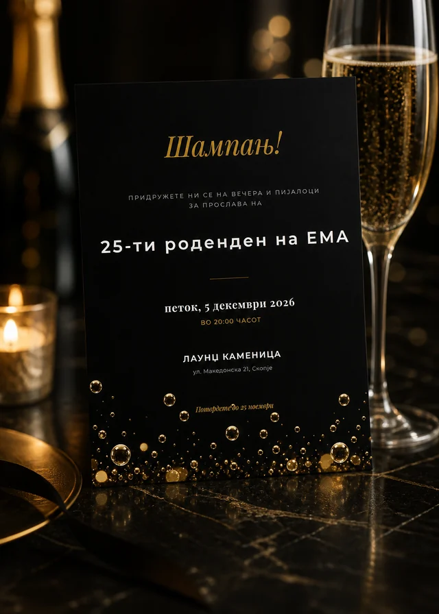 Шампањ — роденденска покана