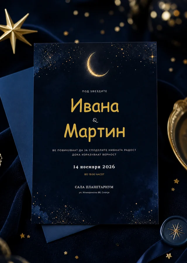 Свадбена покана — ѕвезди